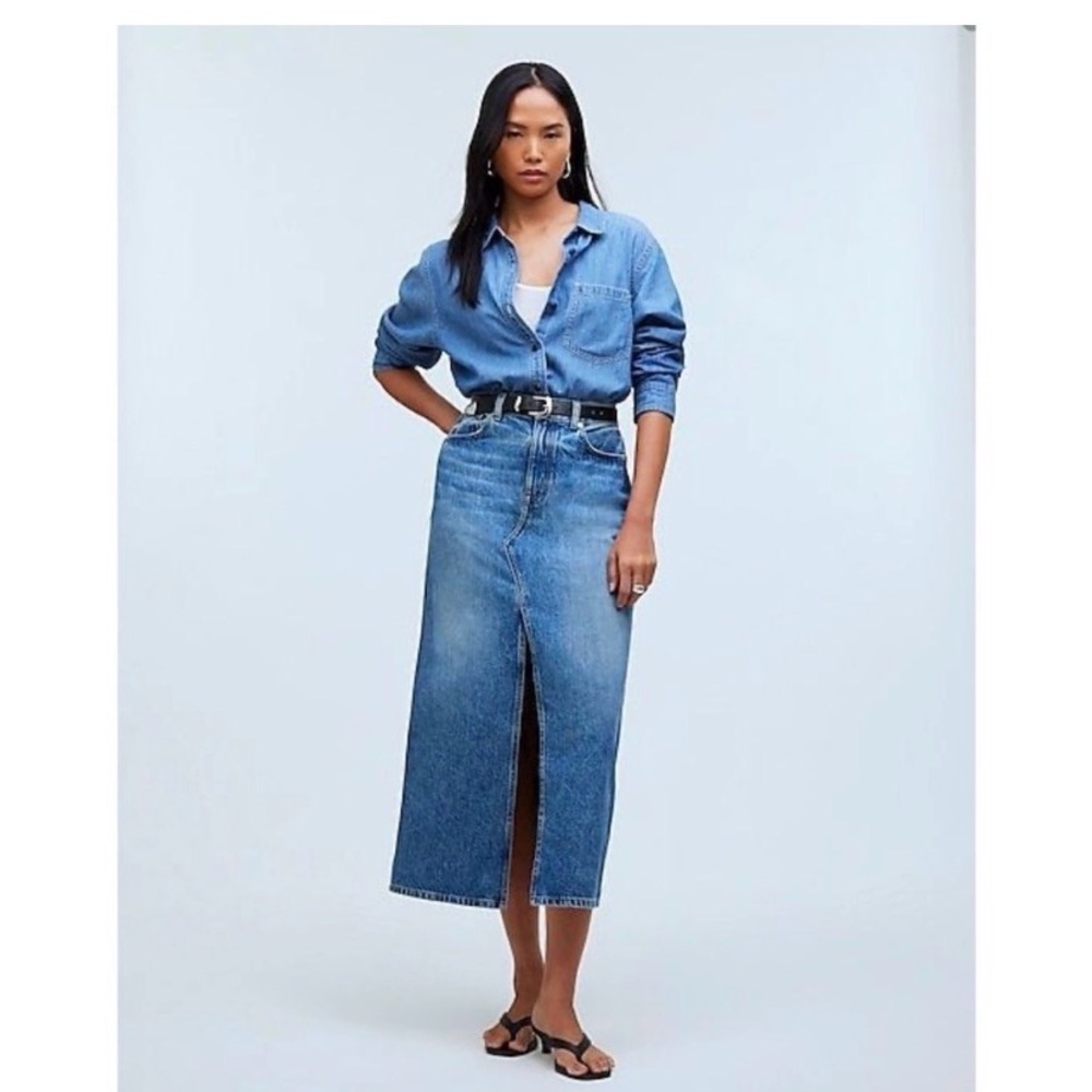 MADEWELL Midi Denim Skirt - Picture 4 of 9